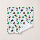 kerstpinguïn skiën bad handdoek (Wasdoekje)