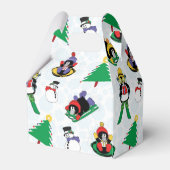 kerstpinguïn skiën bedankdoosjes (Achterkant)