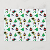 kerstpinguïn skiën briefkaart (Voorkant)