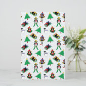 kerstpinguïn skiën briefpapier (Staand voorkant)