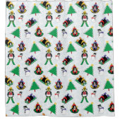 kerstpinguïn skiën douchegordijn (Voorkant)
