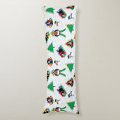 kerstpinguïn skiën lichaamskussen (Voorkant Verticaal)