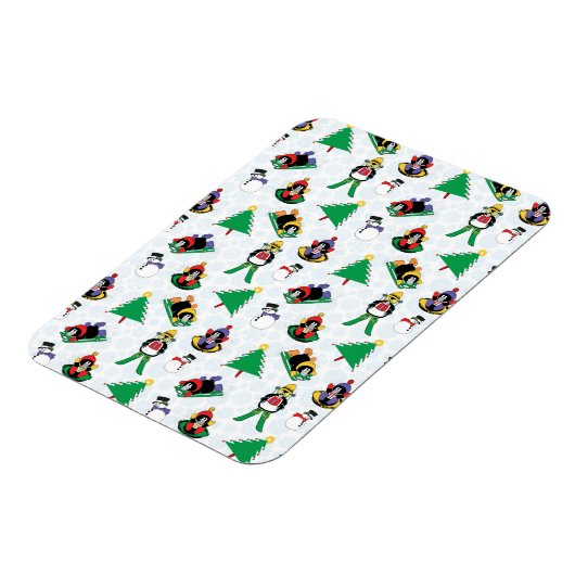 kerstpinguïn skiën magneet (Linkerzijde)