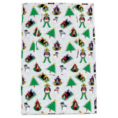 kerstpinguïn skiën medium cadeauzakje (Voorkant)