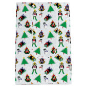 kerstpinguïn skiën medium cadeauzakje (Achterkant)