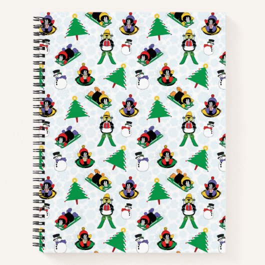 kerstpinguïn skiën notitieboek (Voorkant)