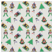 kerstpinguïn skiën stof (Swatch)