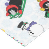 kerstpinguïn skiën tafelkleed (Gekanteld)