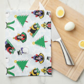 kerstpinguïn skiën theedoek (Quarter Fold)