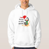 kerstpinguïn Skiing Snow Hoodie (Voorkant)