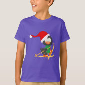 kerstpinguïn Skiing T-shirt (Voorkant)