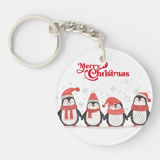 Kerstpinguïn Sleutelhanger  (Voorkant)