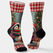 Kerstpinguïn Sokken (Gebogen)