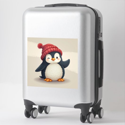 kerstpinguïn sticker (Koffer)