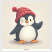 kerstpinguïn sticker (Vel)