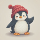 kerstpinguïn sticker (Voorkant)