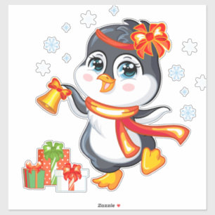 Kerstpinguïn Sticker