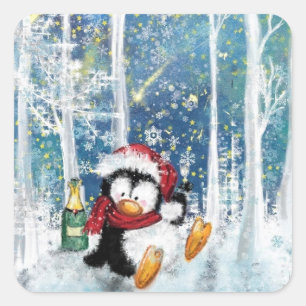 Kerstpinguïn Stickers