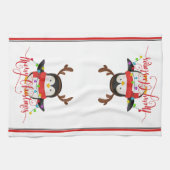 Kerstpinguïn theedoek (Horizontaal)