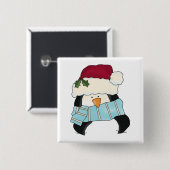 kerstpinguïn Tshirts en cadeautjes Vierkante Button 5,1 Cm (Voorkant /achterkant)