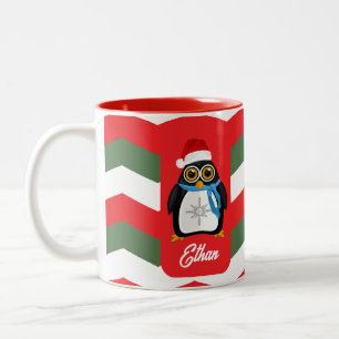 Kerstpinguïn Tweekleurige Koffiemok
