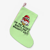 kerstpinguïn van Santa Naughty List Kleine Kerstsok (Voorkant (Hangend))