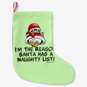 kerstpinguïn van Santa Naughty List Kleine Kerstsok