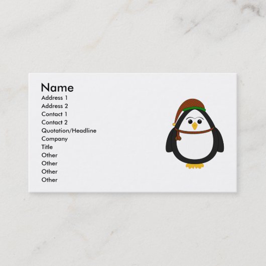 Kerstpinguïn Visitekaartje (Voorkant)