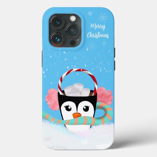 Kerstpinguïn Warme Chocolademelk Prettig Kerstfees Case-Mate iPhone Case (Achterkant)