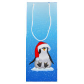 Kerstpinguïn Wijn Cadeautas (Achterkant)