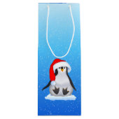 Kerstpinguïn Wijn Cadeautas (Voorkant)