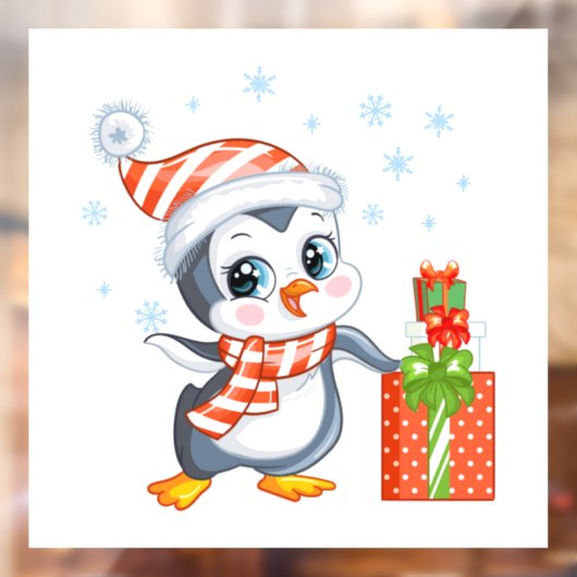 Kerstpinguïn Window Cling Raamsticker (Vel 2)