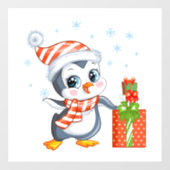 Kerstpinguïn Window Cling Raamsticker (Vel)