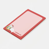 Kerstpinguïn zittend met sneeuwballen post-it® notes (Schuin)