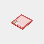 Kerstpinguïn zittend met sneeuwballen post-it® notes (Schuin)