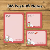 Kerstpinguïn zittend met sneeuwballen post-it® notes