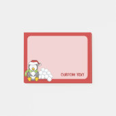 Kerstpinguïn zittend met sneeuwballen post-it® notes (Voorkant)