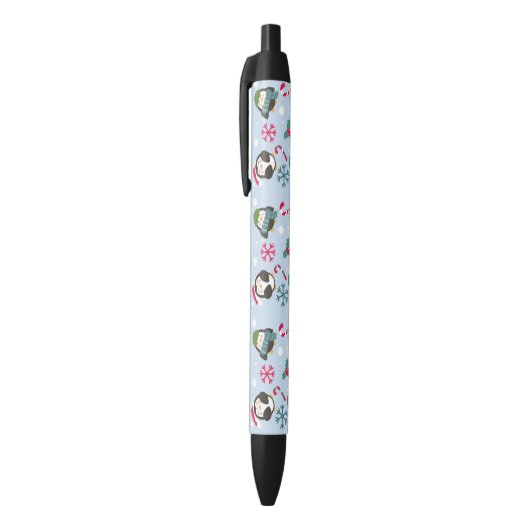 Kerstpinguïn Zwarte Inkt Pen (Top (Verticaal))