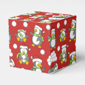 Kerstpinguïnachtergrond Bedankdoosjes (Voorkant Zijde)