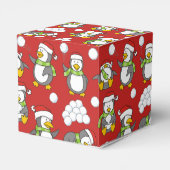 Kerstpinguïnachtergrond Bedankdoosjes (Achterkant)
