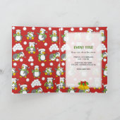 Kerstpinguïnachtergrond Feestdagen Kaart (Binnen)