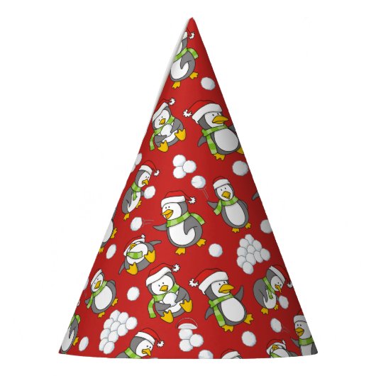 Kerstpinguïnachtergrond Feesthoedjes (Links)