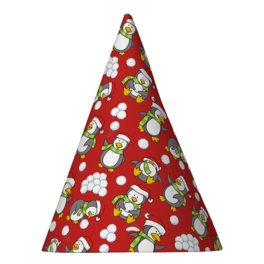 Kerstpinguïnachtergrond Feesthoedjes (Rechts)