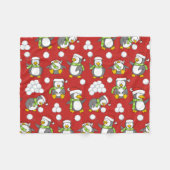 Kerstpinguïnachtergrond Fleece Deken (Voorkant (Horizontaal))