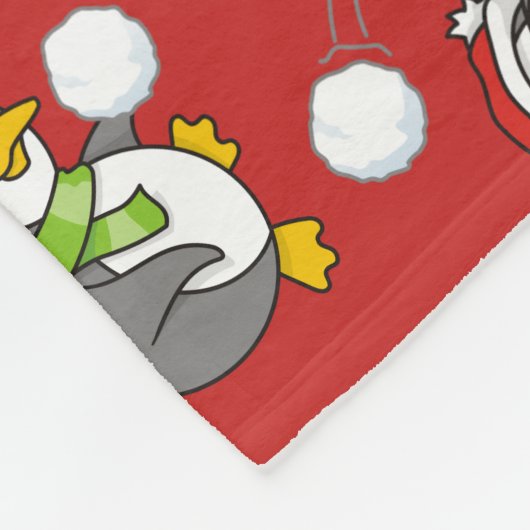 Kerstpinguïnachtergrond Fleece Deken (Hoek)