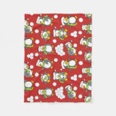 Kerstpinguïnachtergrond Fleece Deken (Voorkant)