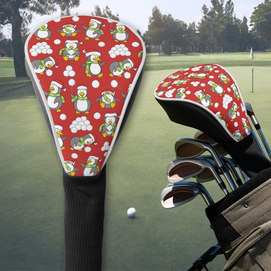 Kerstpinguïnachtergrond Golfheadcover