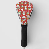 Kerstpinguïnachtergrond Golfheadcover (Voorkant)