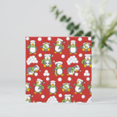 Kerstpinguïnachtergrond Kaart (Staand voorkant)