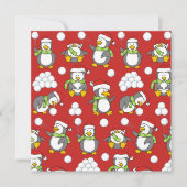 Kerstpinguïnachtergrond Kaart (Voorkant)
